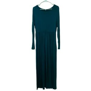 Long sleeve, Green, Maxi Dress